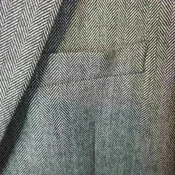 100% Lambswool Joseph & Feiss Men's Blazer Sports Coat 44R Gray Herringbone - Picture 4 of 14
